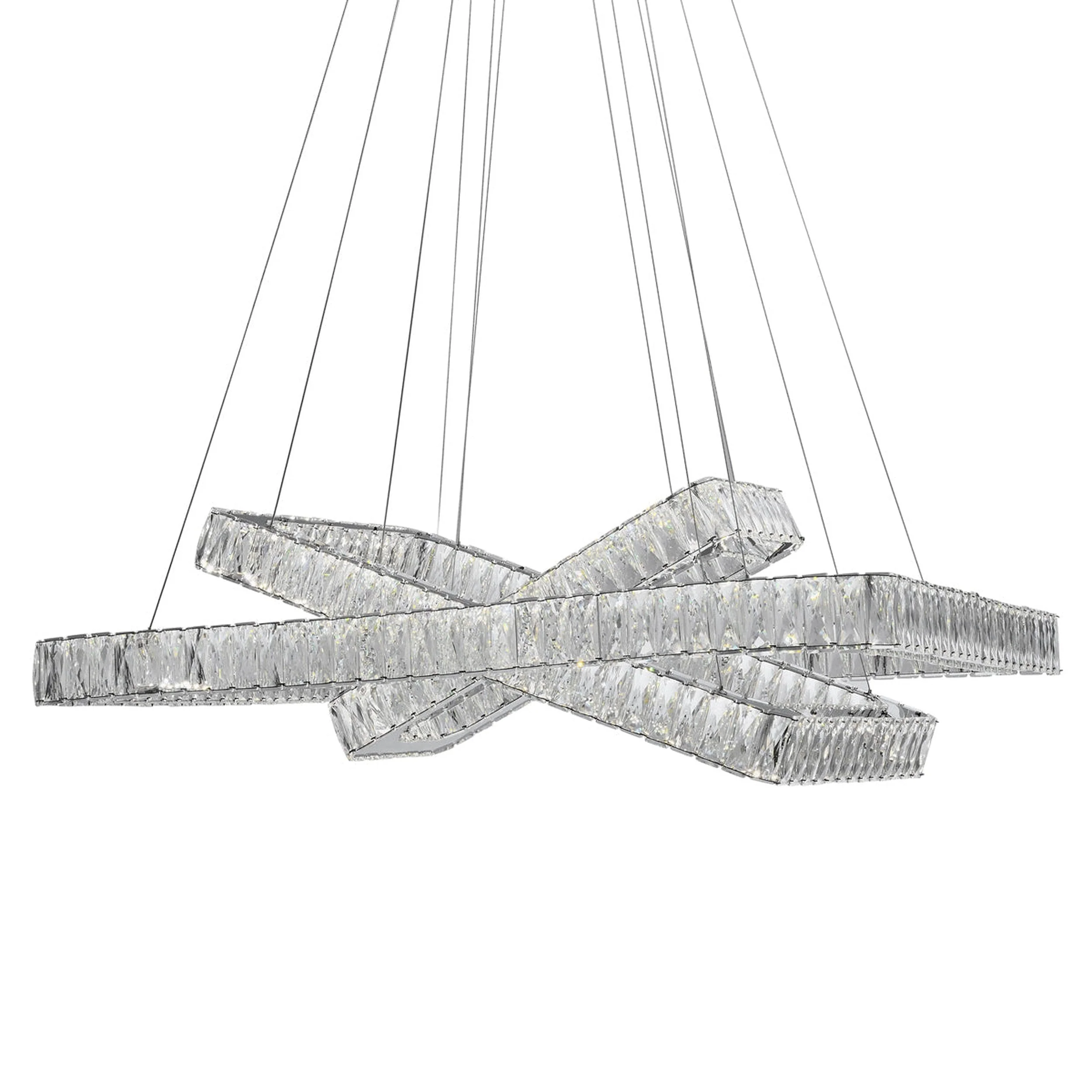 Crystal Elegance LED Chandelier //  3 Rectangles - Image 3
