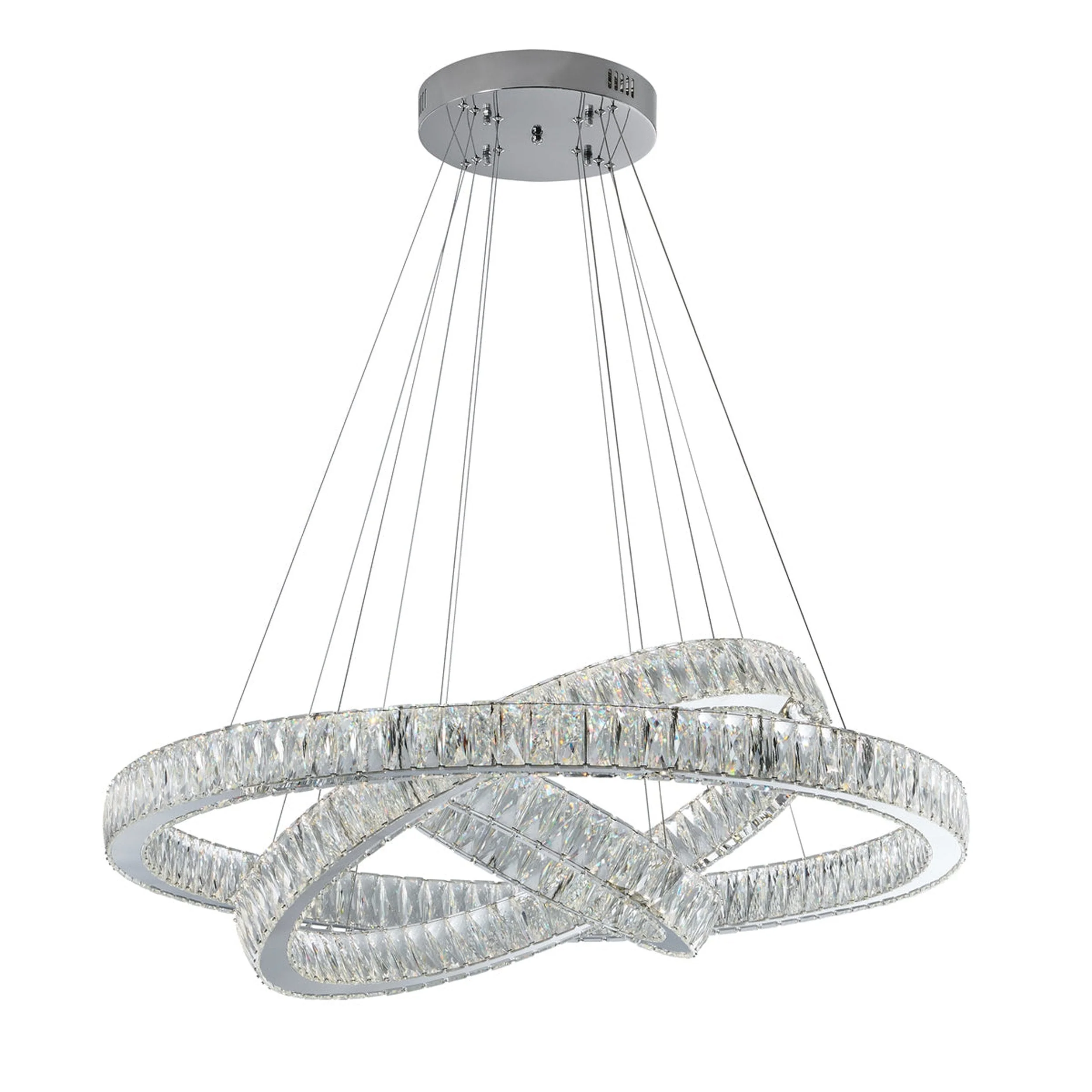 Crystal Elegance Three Ring Chandelier - Image 2