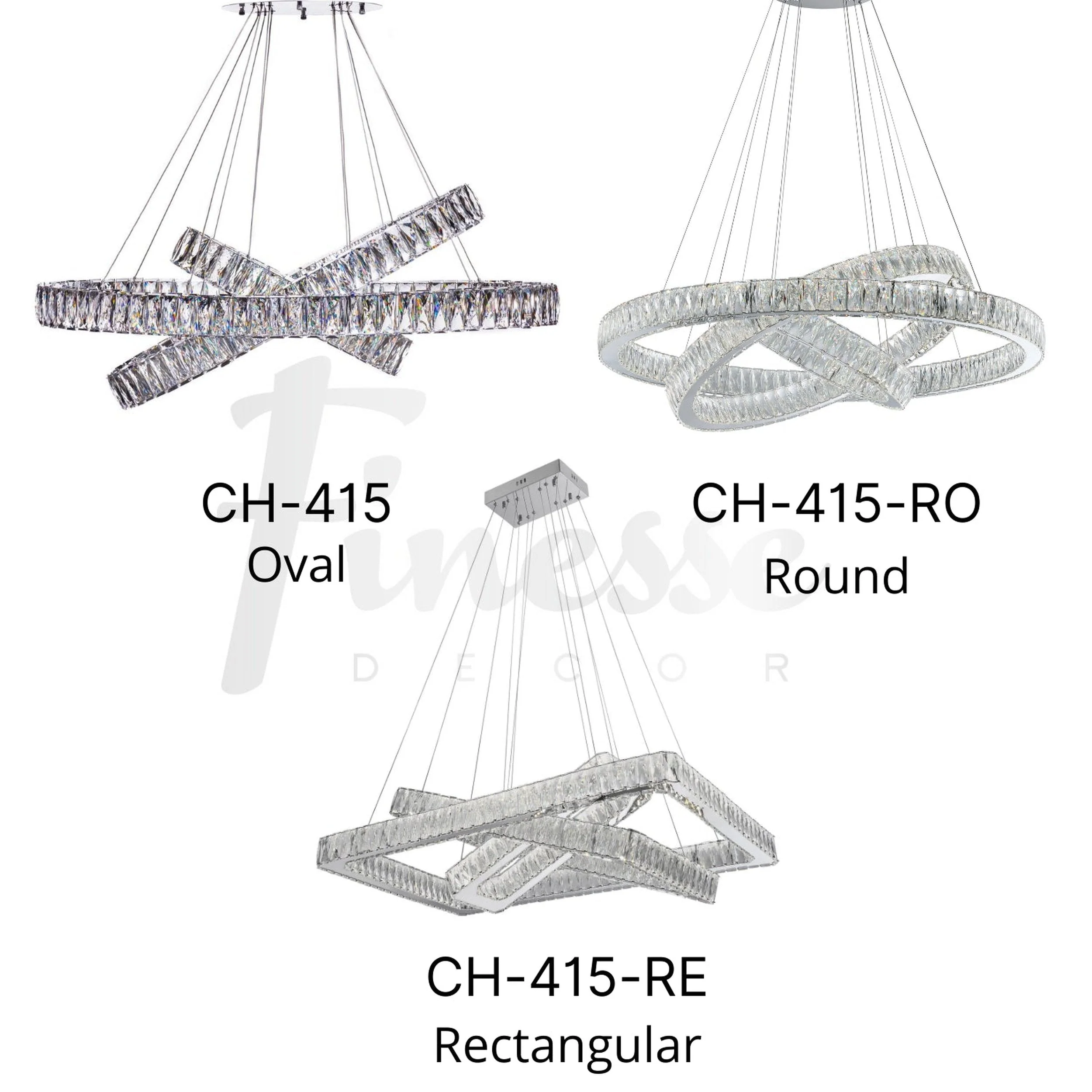 Crystal Elegance Three Ring Chandelier - Image 6