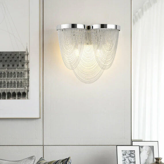 Curt Modern Chain Tassel Wall Sconce - Image 2