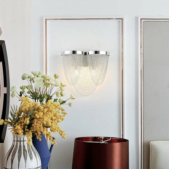 Curt Modern Chain Tassel Wall Sconce - Image 3