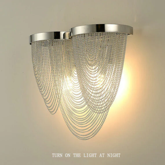 Curt Modern Chain Tassel Wall Sconce - Image 6