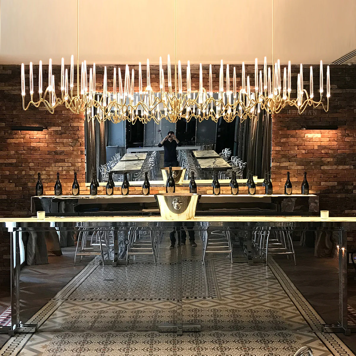 Custom Size Pezzo Crystal Long Chandelier L70'' - Image 2
