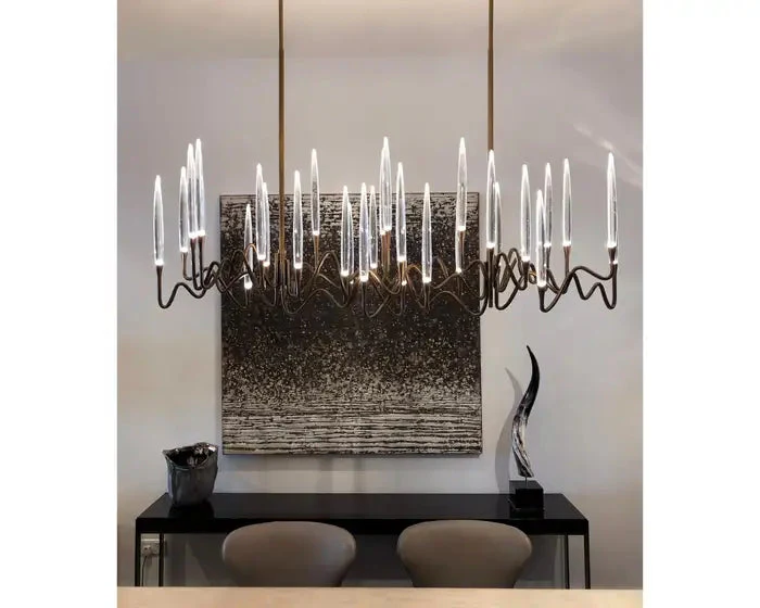 Custom Size Pezzo Crystal Long Chandelier L70'' - Image 28