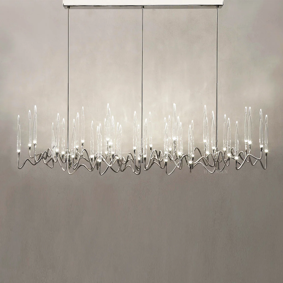 Custom Size Pezzo Crystal Long Chandelier L70'' - Image 6