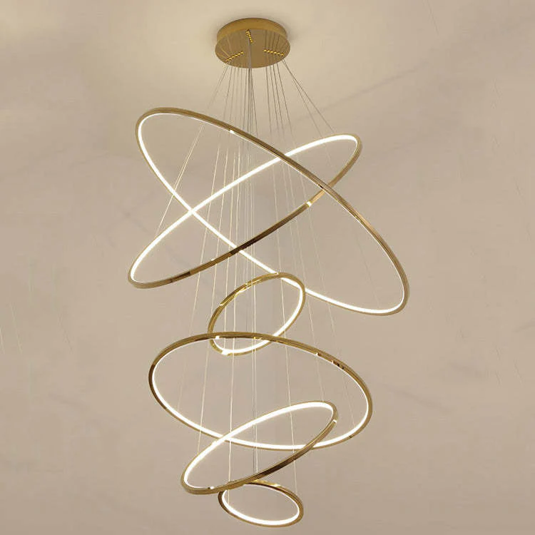 Custome Color Modern Bronze Multi Rings Chandelier - Image 5