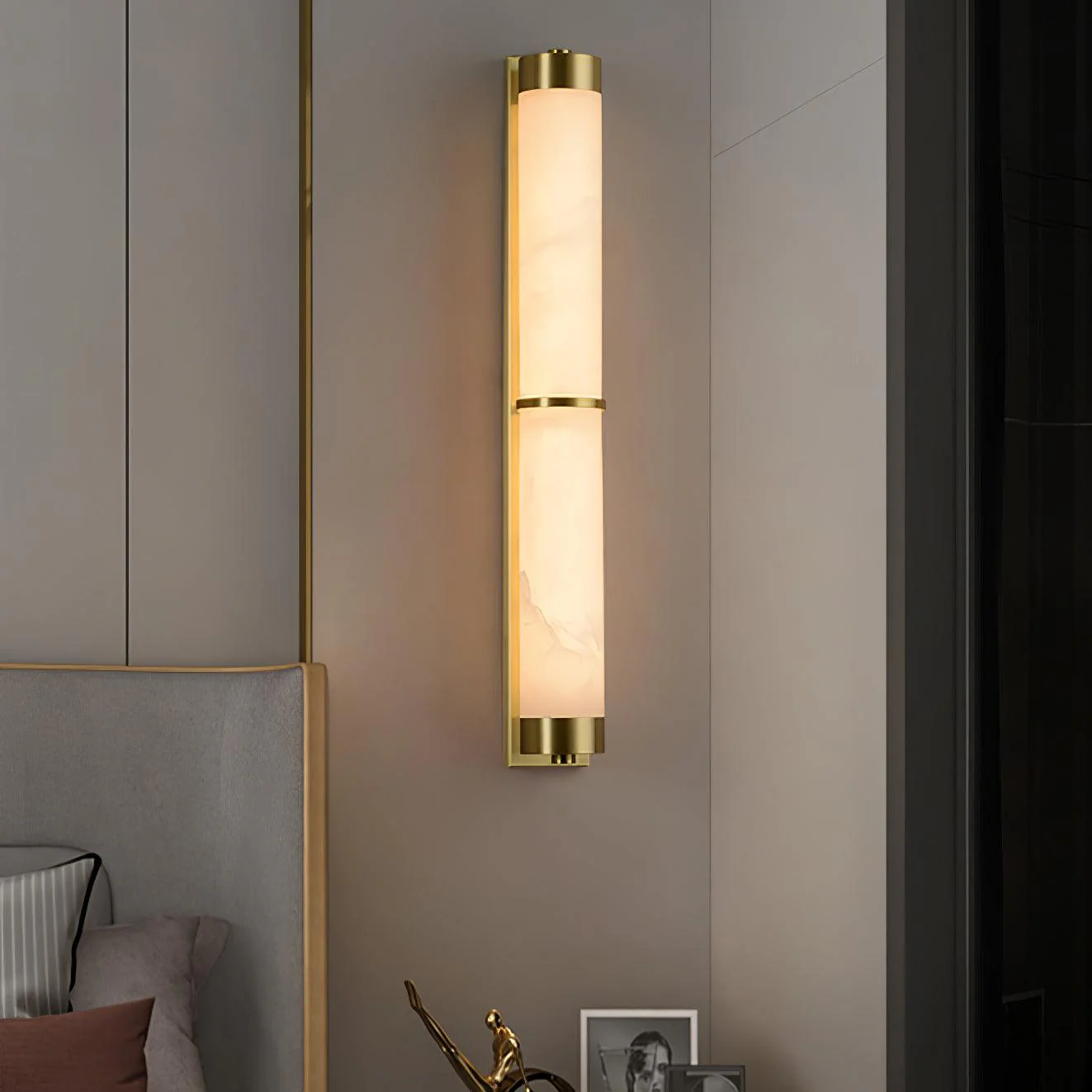 Cylindra Alabaster Brass Wall Light - Image 12
