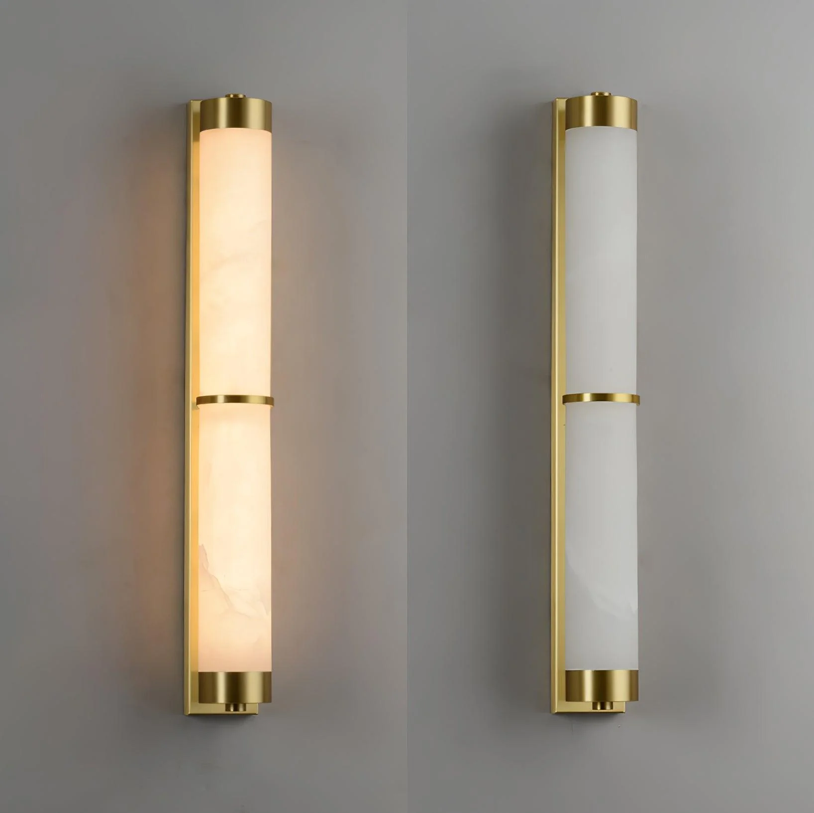 Cylindra Alabaster Brass Wall Light - Image 22