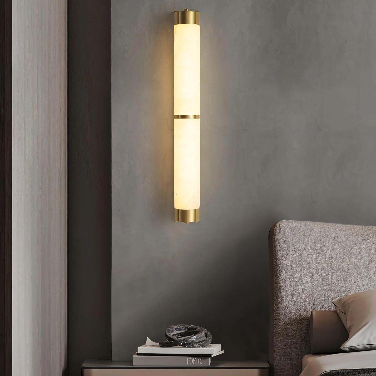 Cylindra Alabaster Brass Wall Light - Image 23