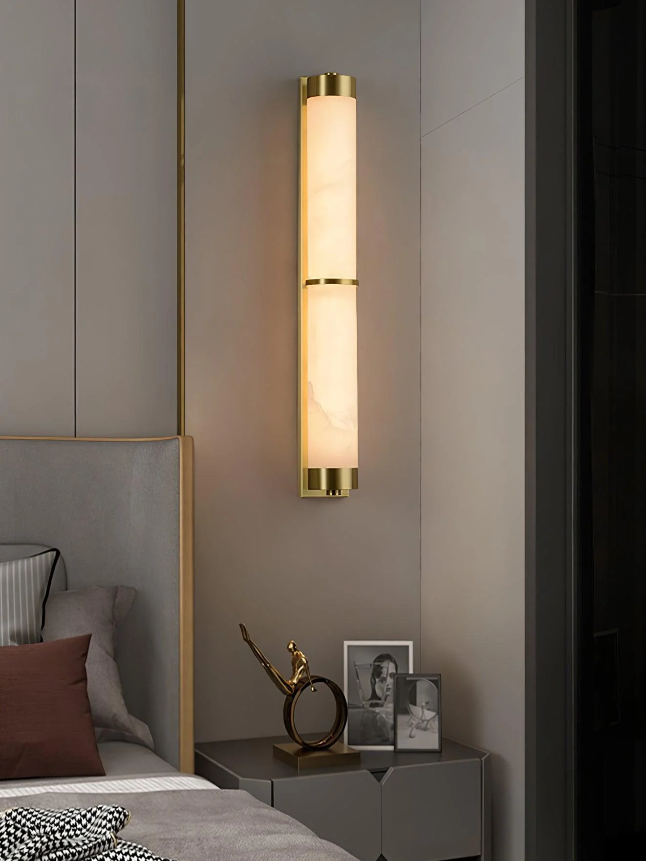 Cylindra Alabaster Brass Wall Light - Image 25
