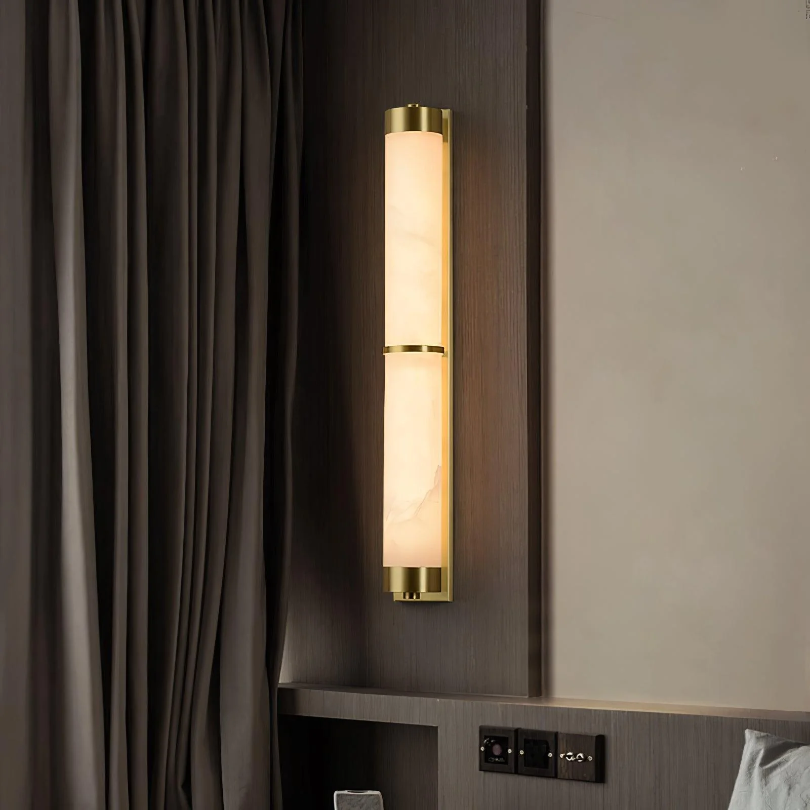 Cylindra Alabaster Brass Wall Light - Image 26