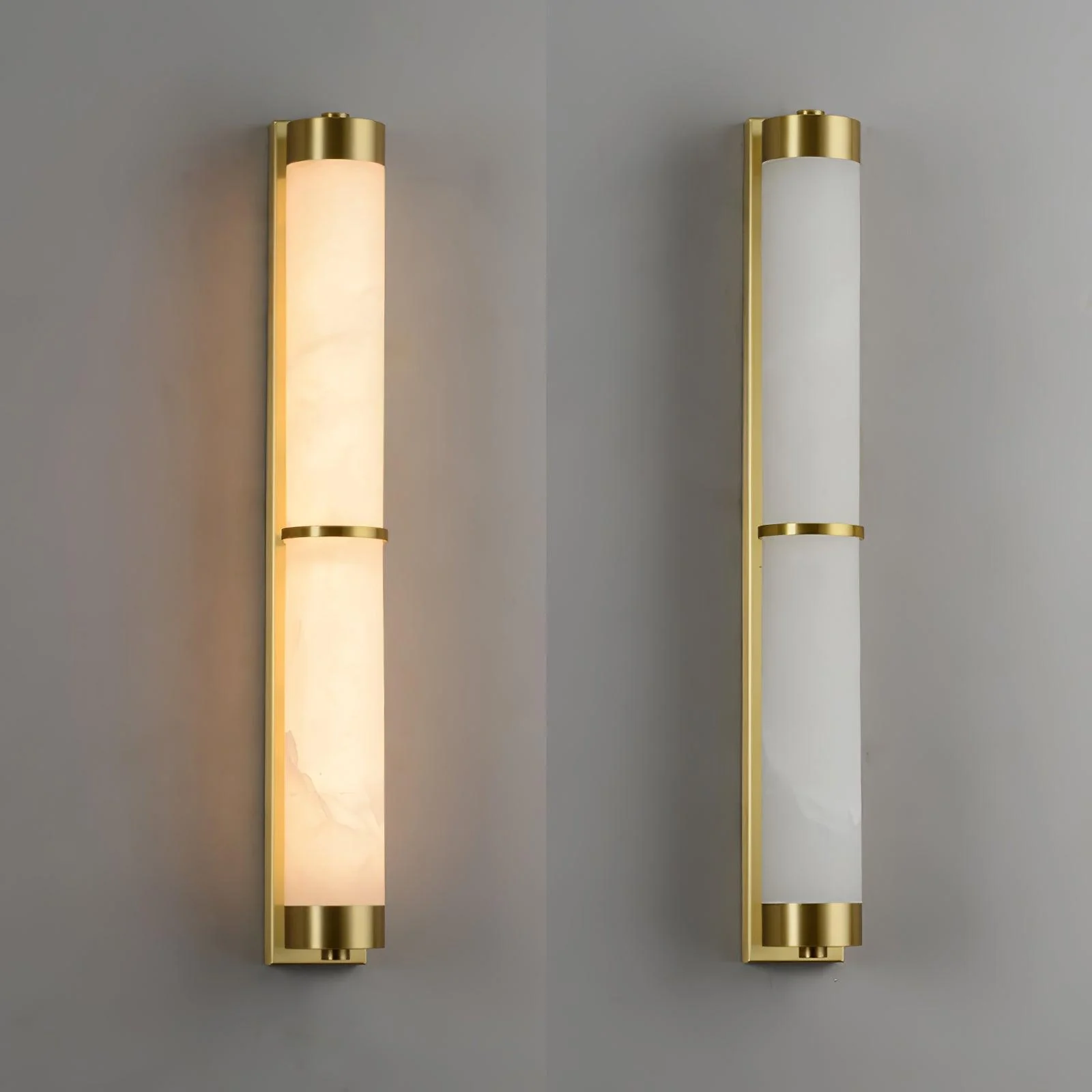 Cylindra Alabaster Brass Wall Light - Image 31