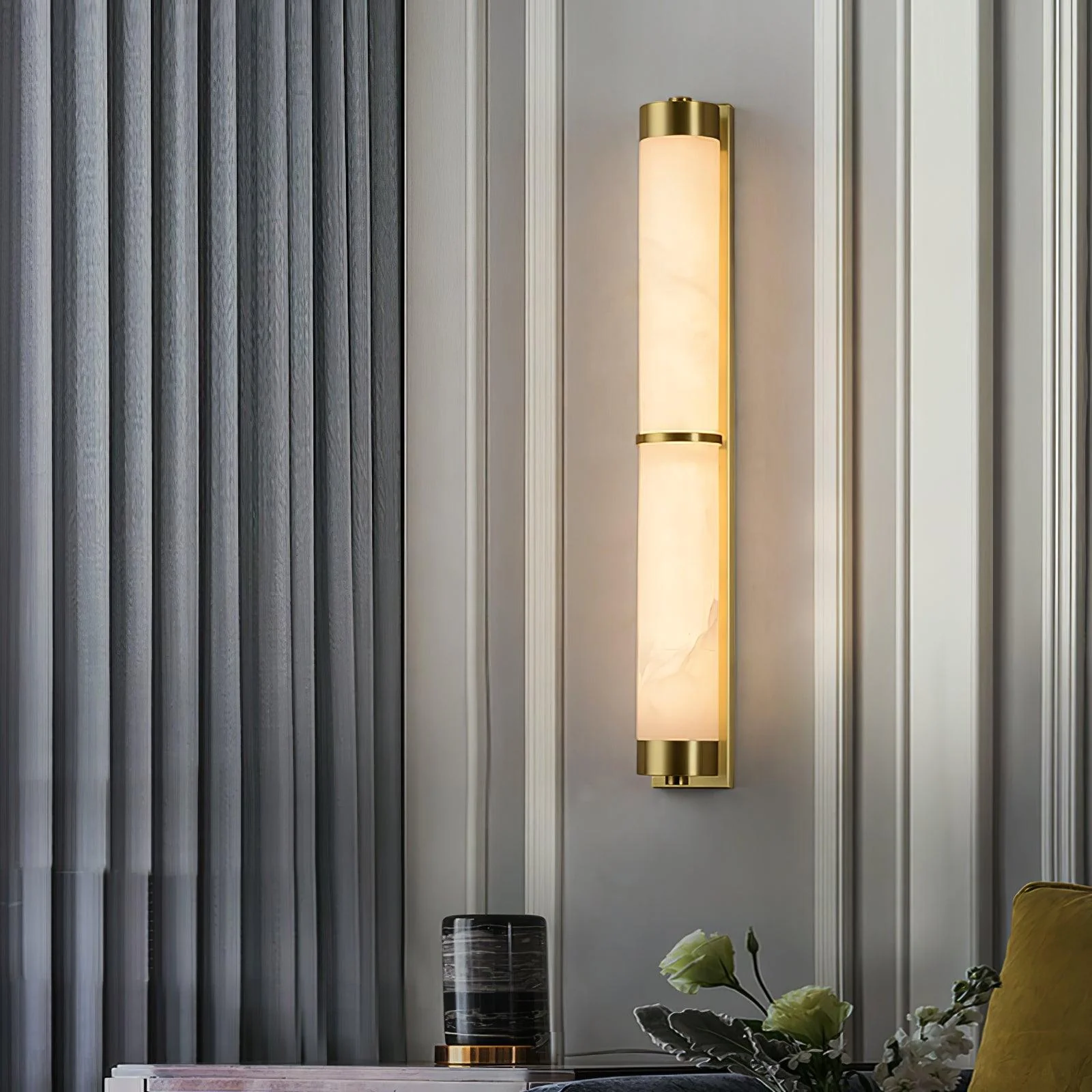Cylindra Alabaster Brass Wall Light - Image 41