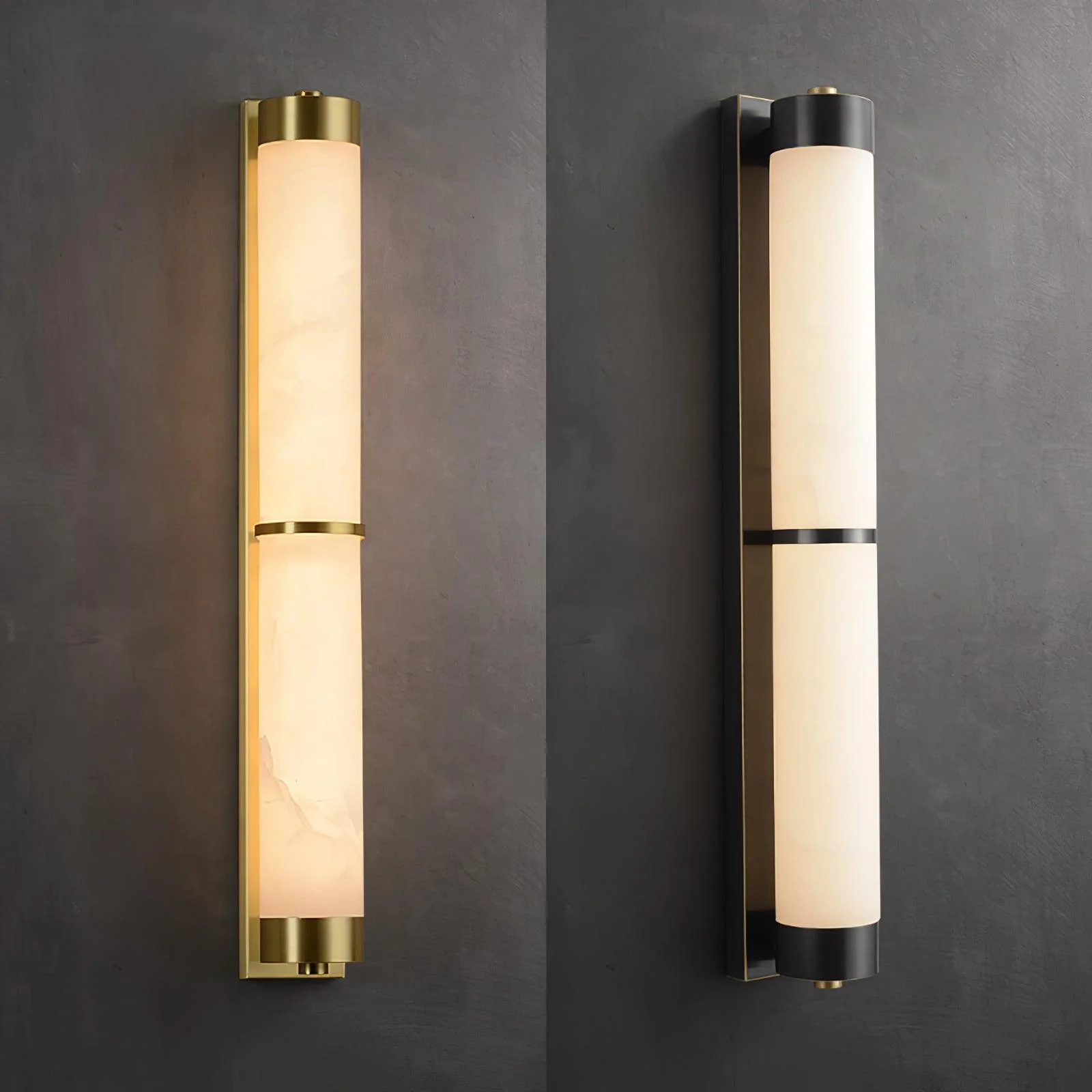 Cylindra Alabaster Brass Wall Light - Image 7