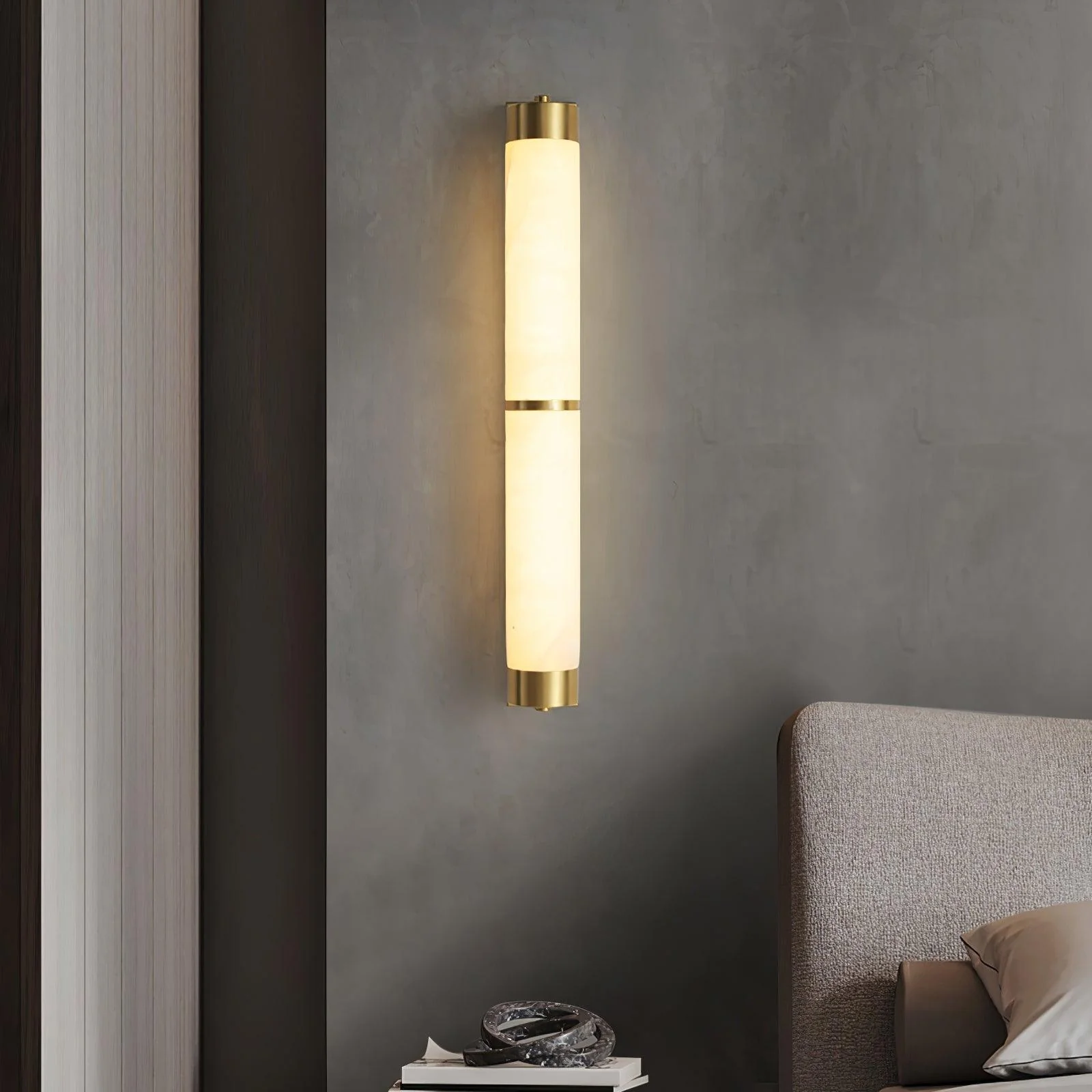 Cylindra Alabaster Brass Wall Light - Image 9