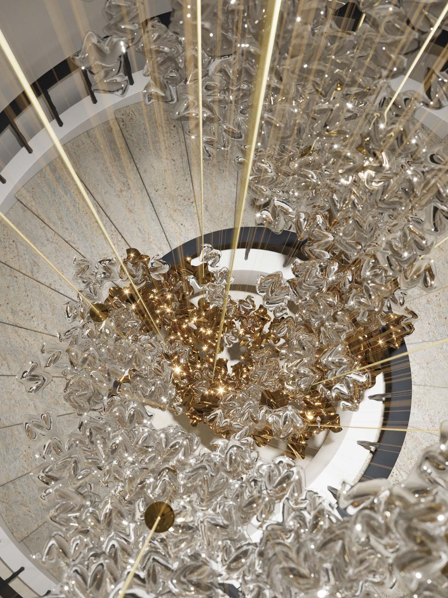 Tidal Art Glass Chandelier (With Canopy) - Image 32