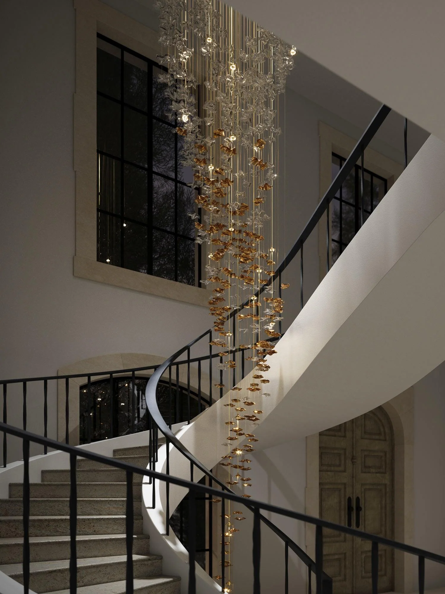 Tidal Art Glass Chandelier (With Canopy) - Image 34