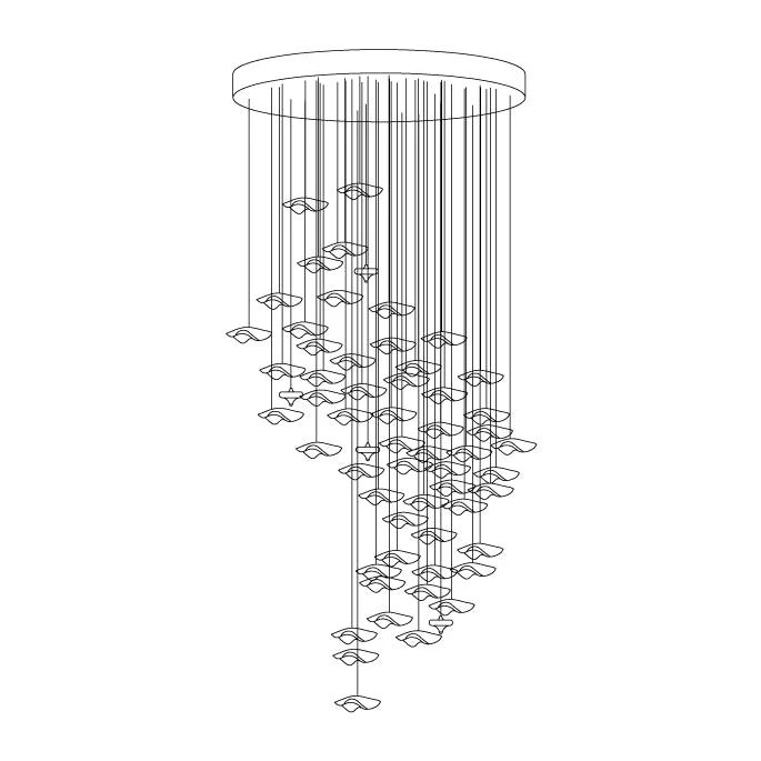 Tidal Art Glass Chandelier (With Canopy) - Image 61