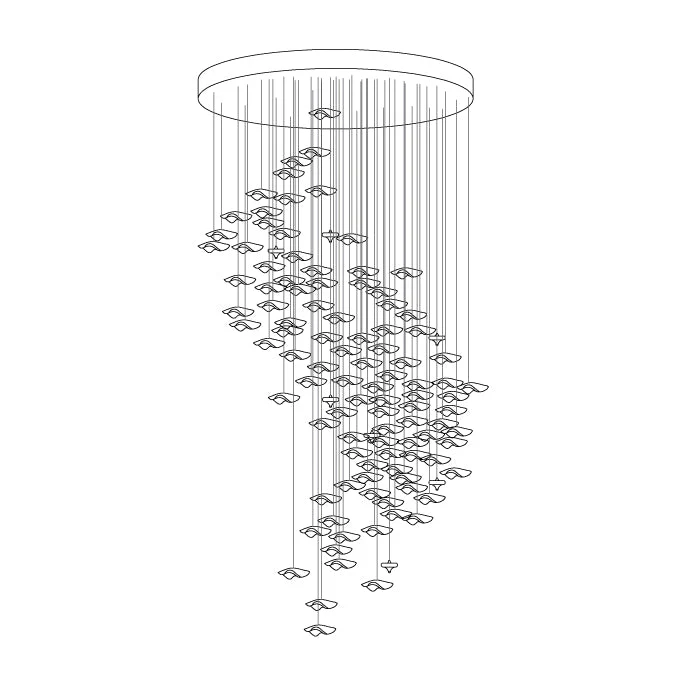Tidal Art Glass Chandelier (With Canopy) - Image 62