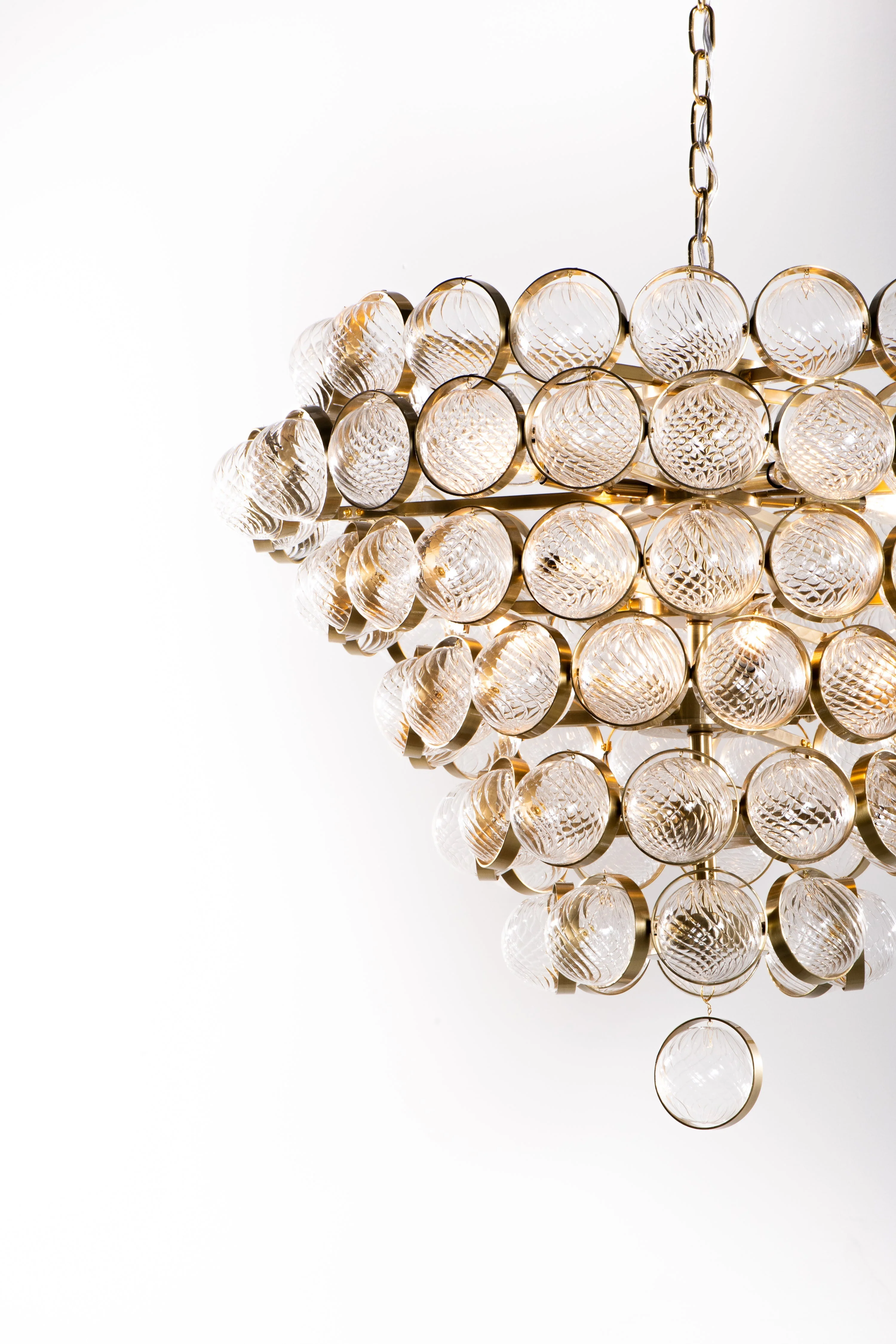 Dominique Ribbed Glass Globe Chandelier - Image 2