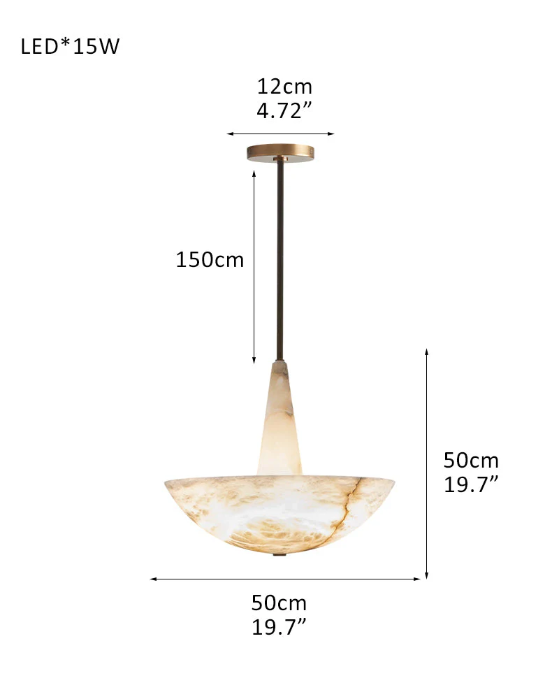 Domus Alabaster Round Bowl Ceiling Pendant Light 20in 28in - Image 13