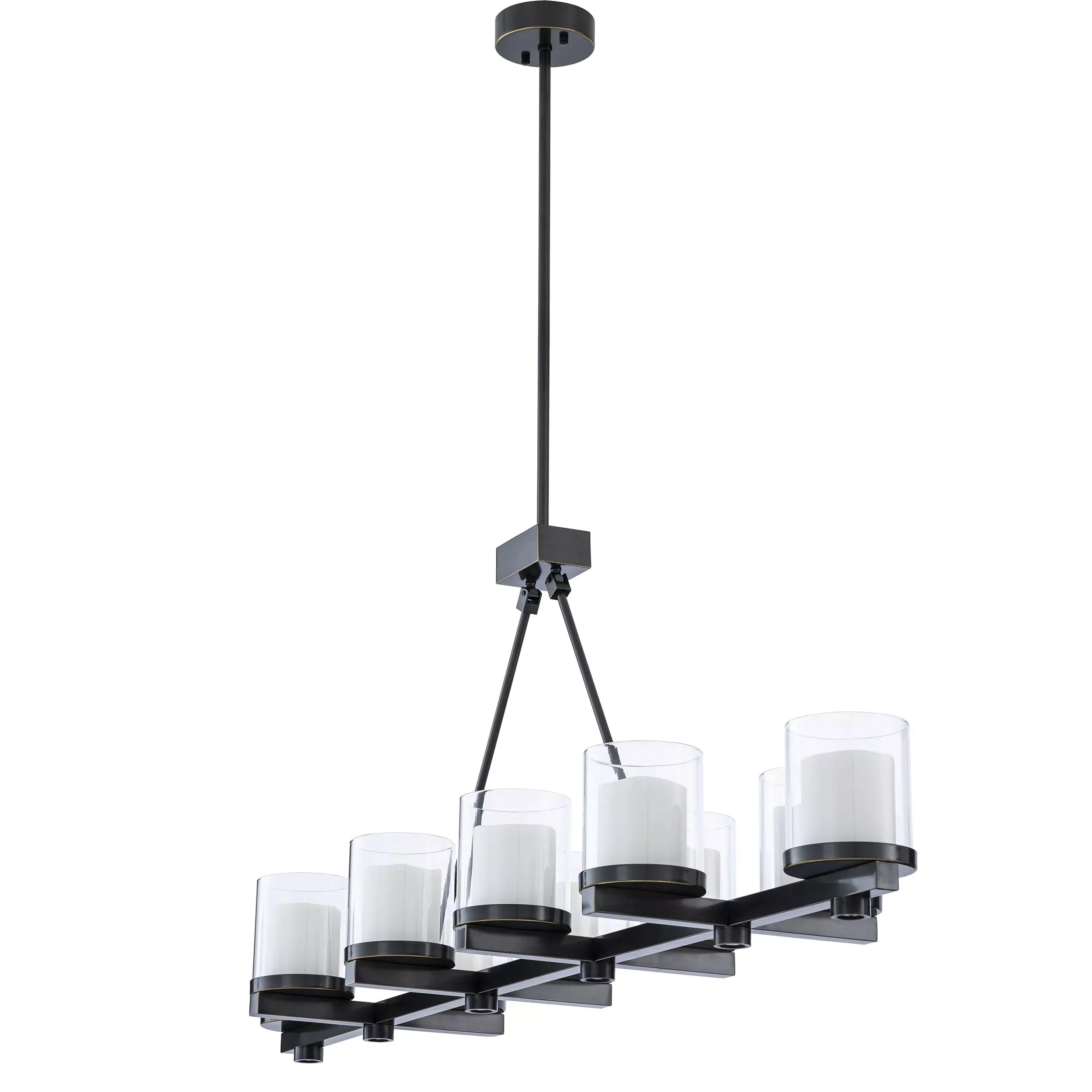 Donovan Modern Brass Chandelier (Antique Brass/Bronze Finish/Clear Glass) - Image 8