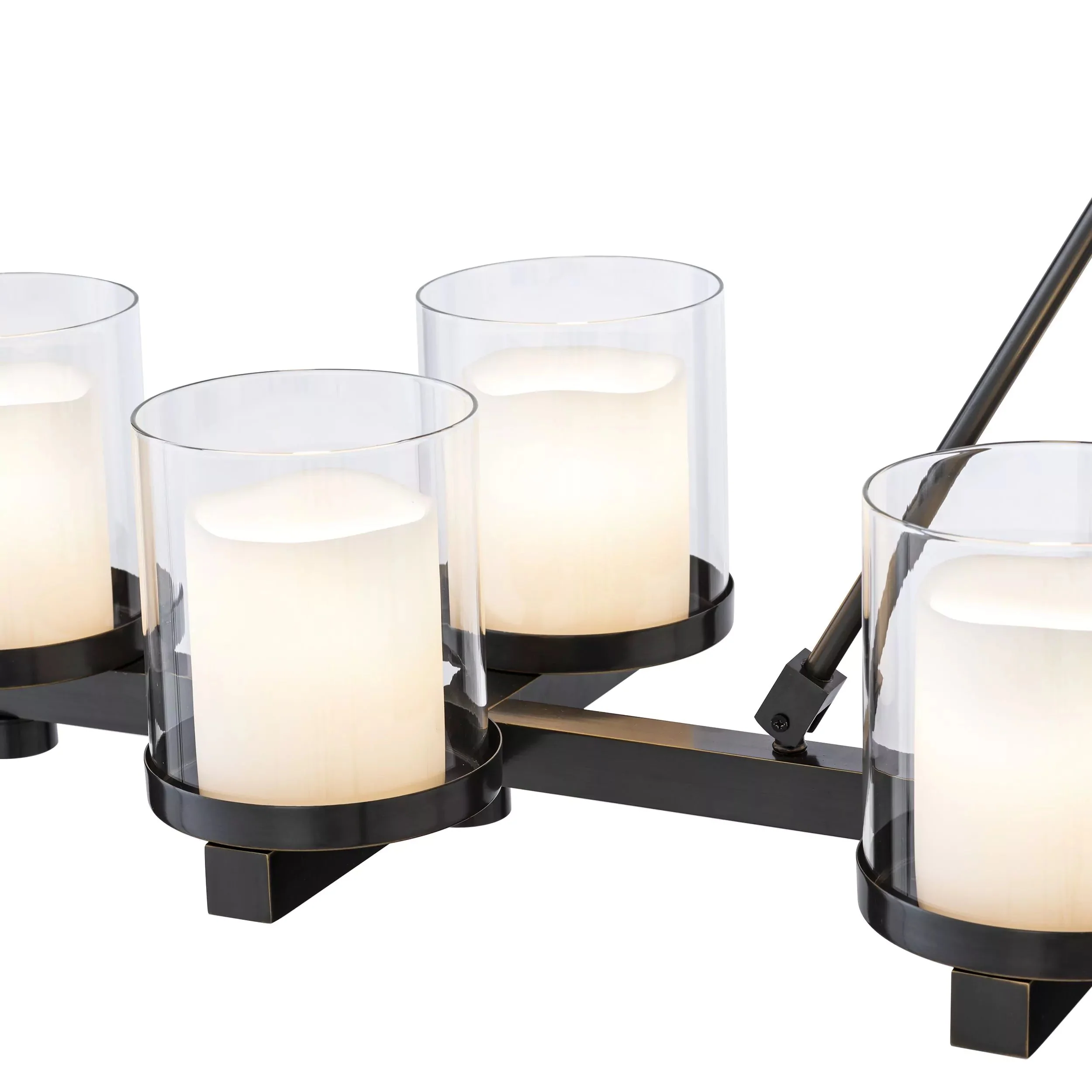 Donovan Modern Brass Chandelier (Antique Brass/Bronze Finish/Clear Glass) - Image 9