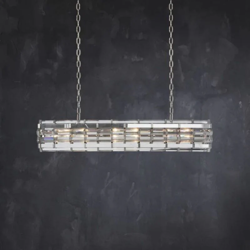 Dora Glass Linear Cylinder Chandelier 49″ 60″ 71″ - Image 2