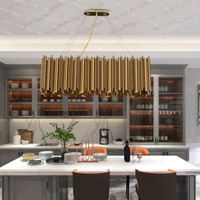 Dora Rectangle Dining Room Chandelier Gold - Image 7