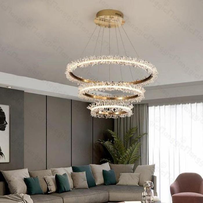 Doris 3-Ring Crystal Chandelier - Image 2