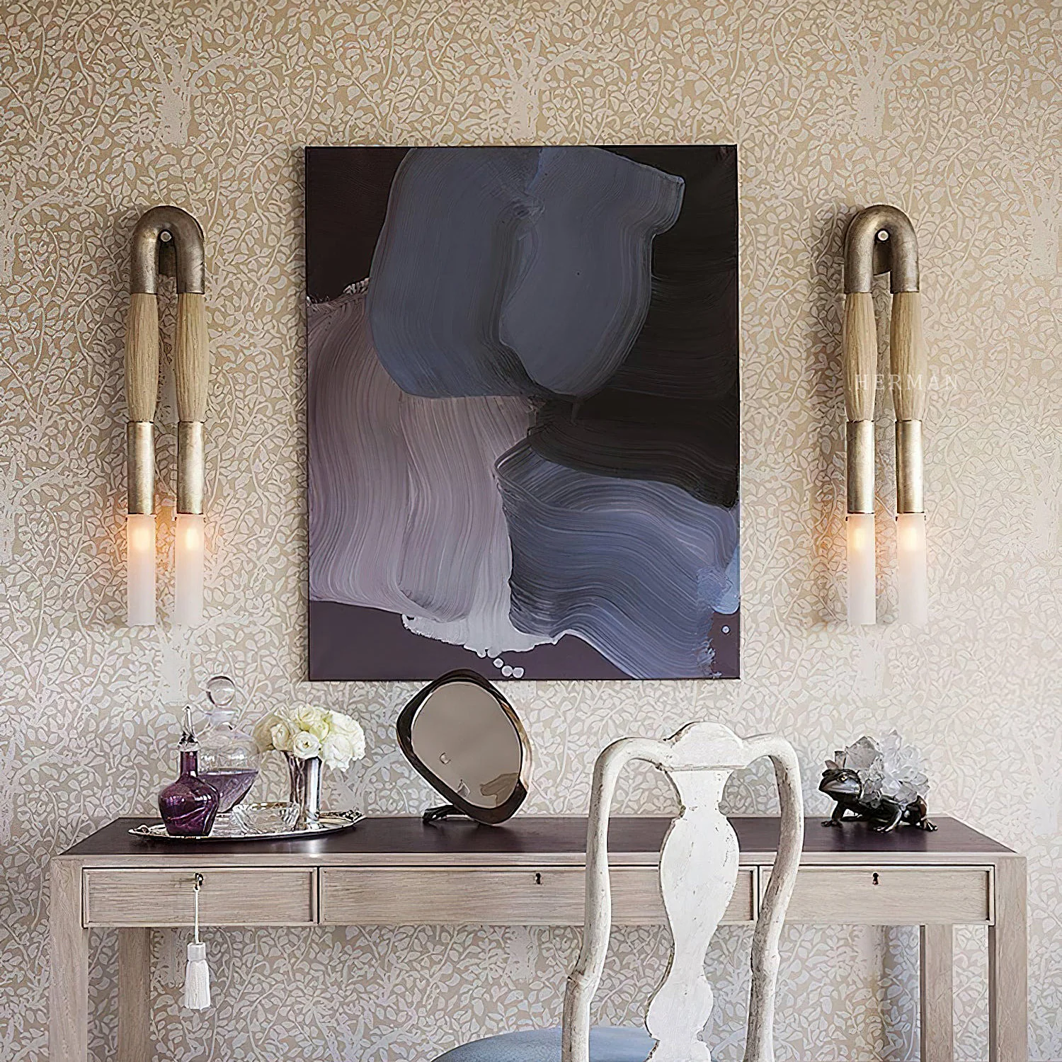 Double Head Antonia Horsehair Sconce - Image 46