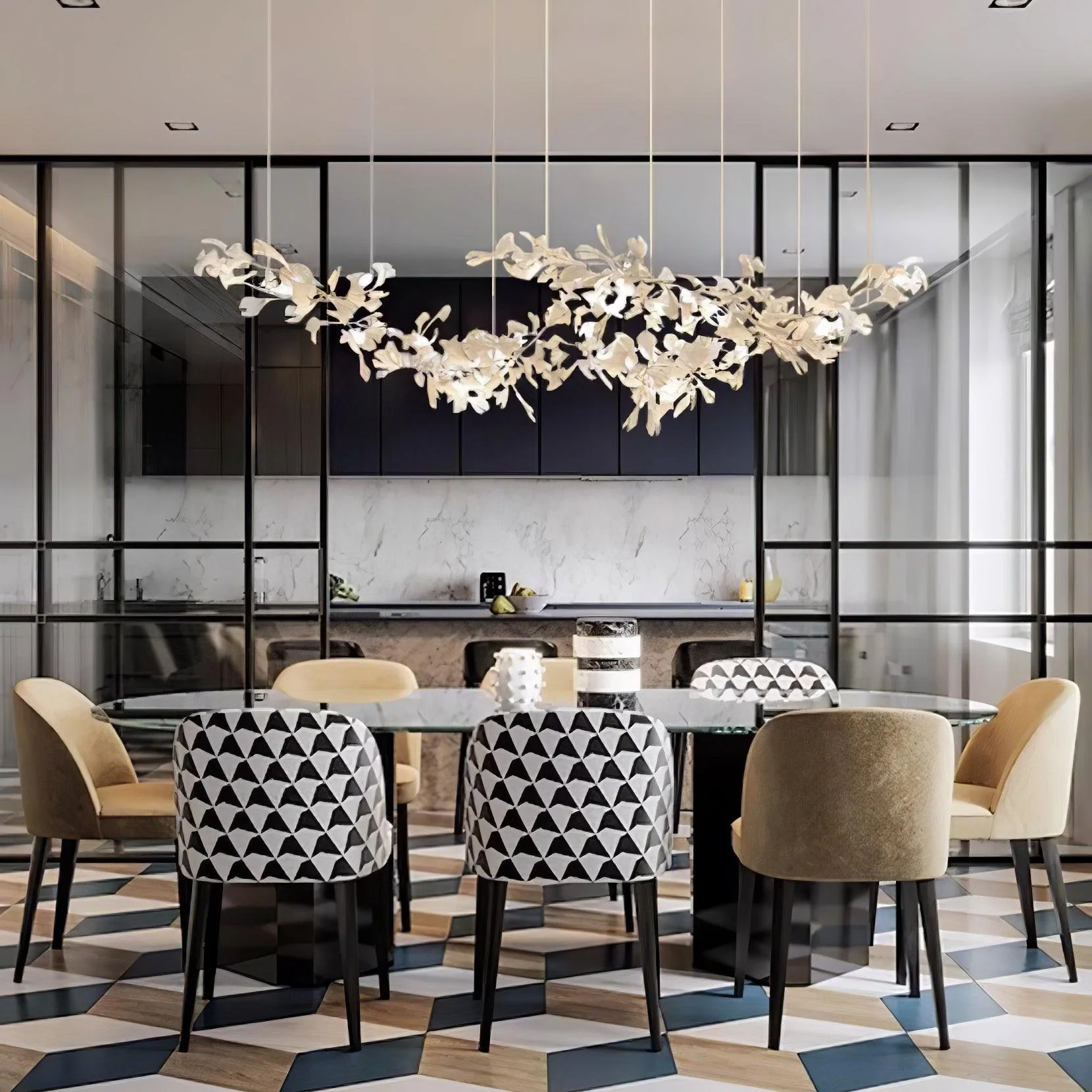 Double Layer Combination Gingko Chandelier - Image 13