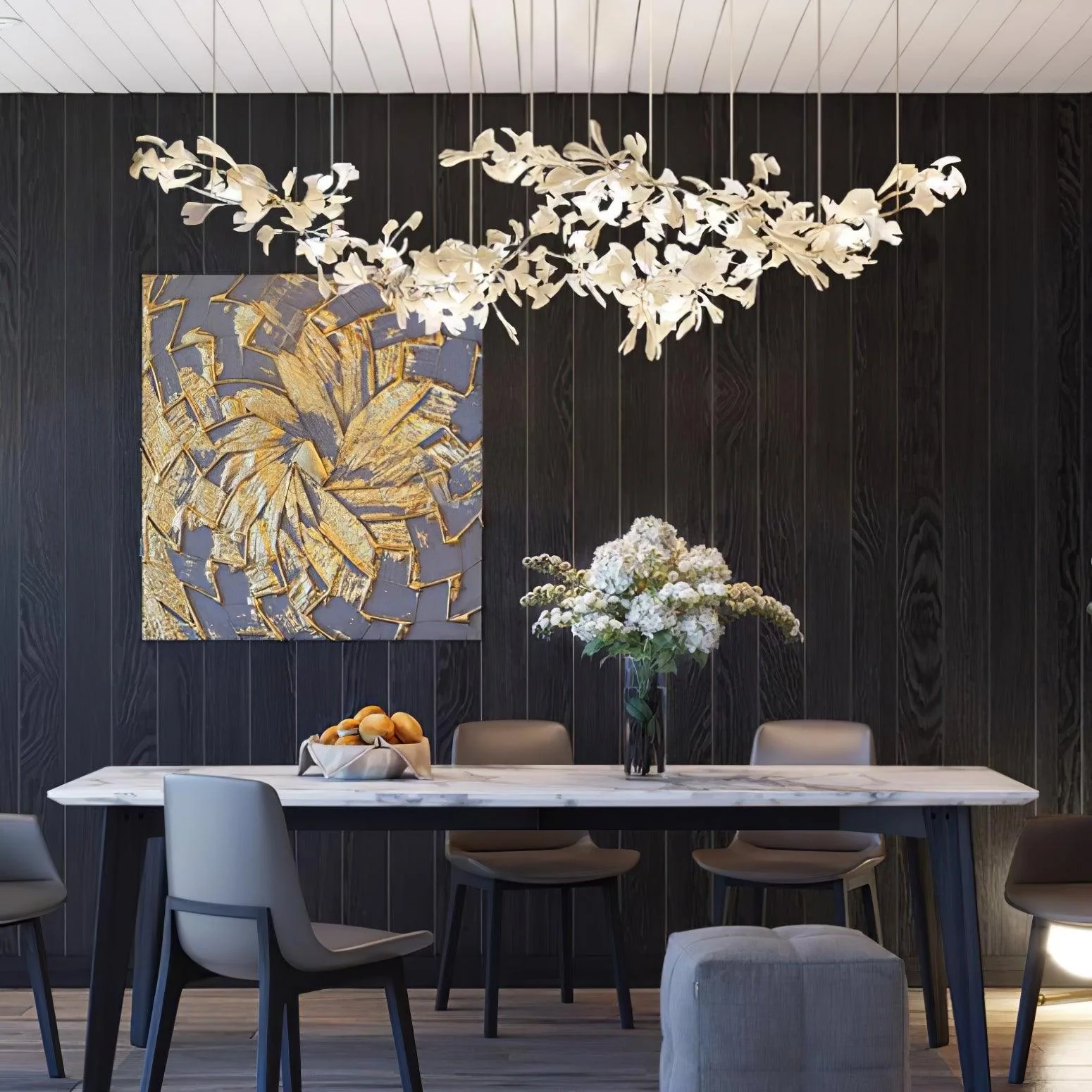 Double Layer Combination Gingko Chandelier - Image 5