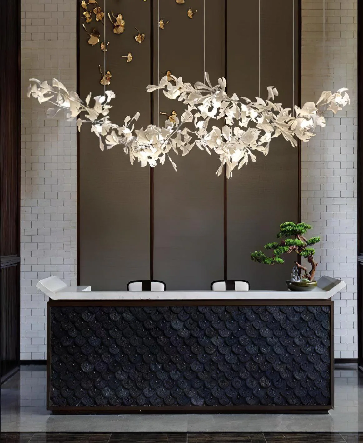 Double Layer Combination Gingko Chandelier - Image 8