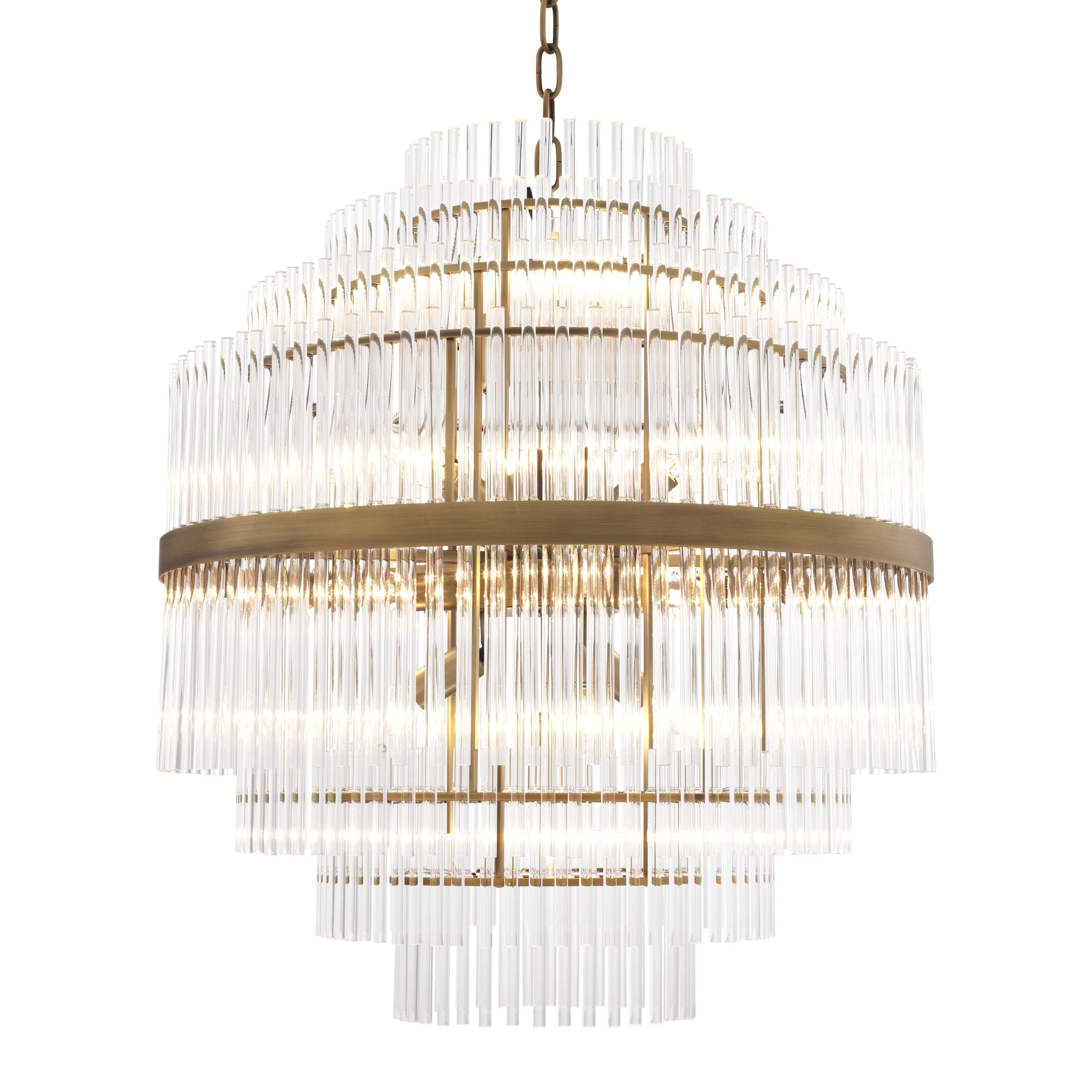 East Modern Brass Glass Chandelier - [Brass] - Image 4
