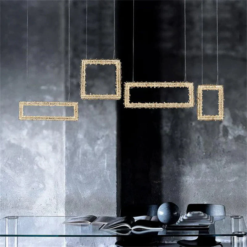 Echo Modern Rock Crystal Chandelier Over Dining Table - Image 2