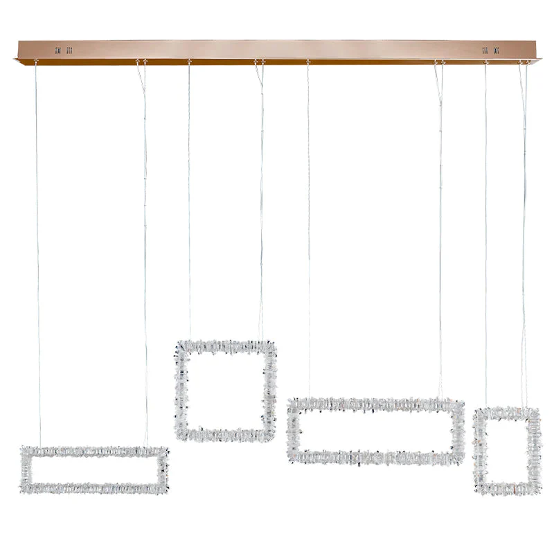 Echo Modern Rock Crystal Chandelier Over Dining Table - Image 4