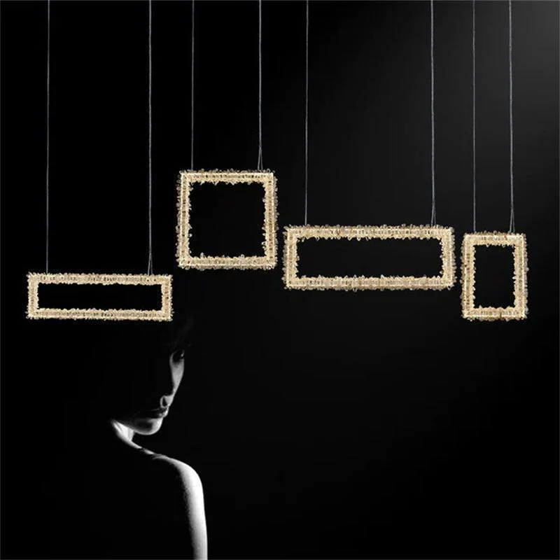 Echo Modern Rock Crystal Chandelier Over Dining Table - Image 5