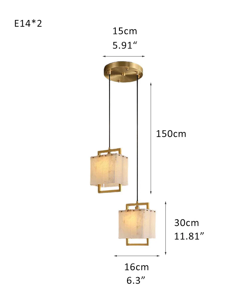 Elegant Cluster Alabaster Dome Suspension Light Lacquered Burnished Brass for hallway - Image 18