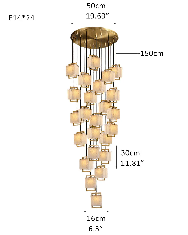 Elegant Cluster Alabaster Dome Suspension Light Lacquered Burnished Brass for hallway - Image 25