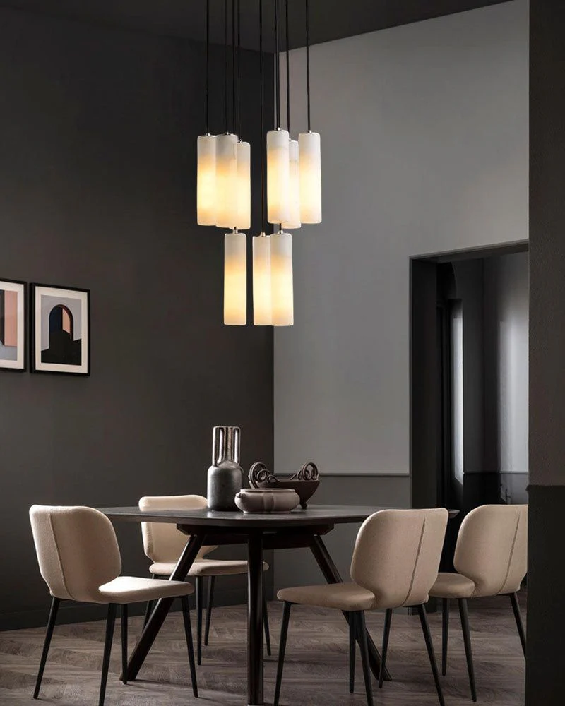 Elegant Lighting Linear Nature Stone 2" Wide Alabaster Chandelier - Image 10