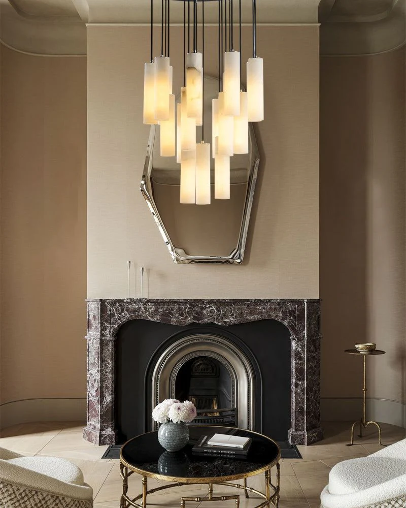 Elegant Lighting Linear Nature Stone 2" Wide Alabaster Chandelier - Image 11