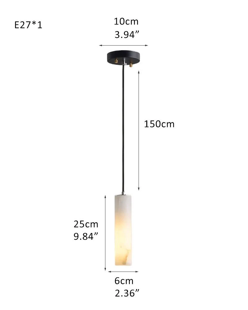 Elegant Lighting Linear Nature Stone 2" Wide Alabaster Chandelier - Image 19