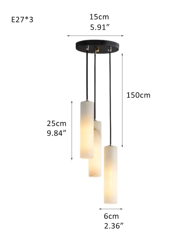 Elegant Lighting Linear Nature Stone 2" Wide Alabaster Chandelier - Image 20