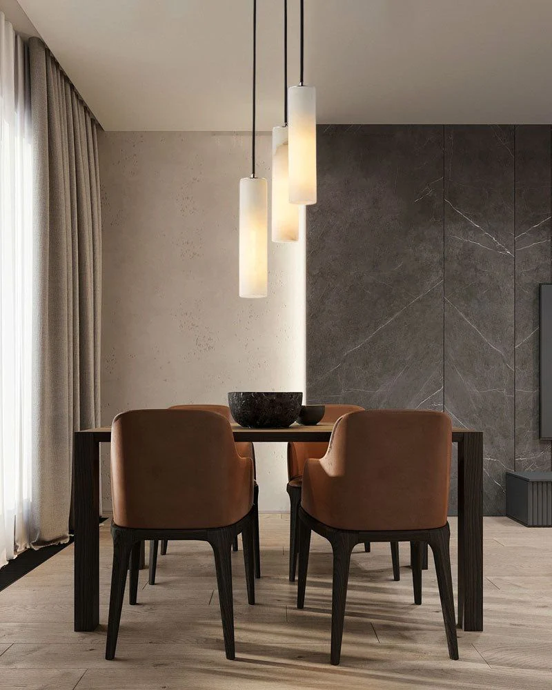 Elegant Lighting Linear Nature Stone 2" Wide Alabaster Chandelier - Image 8