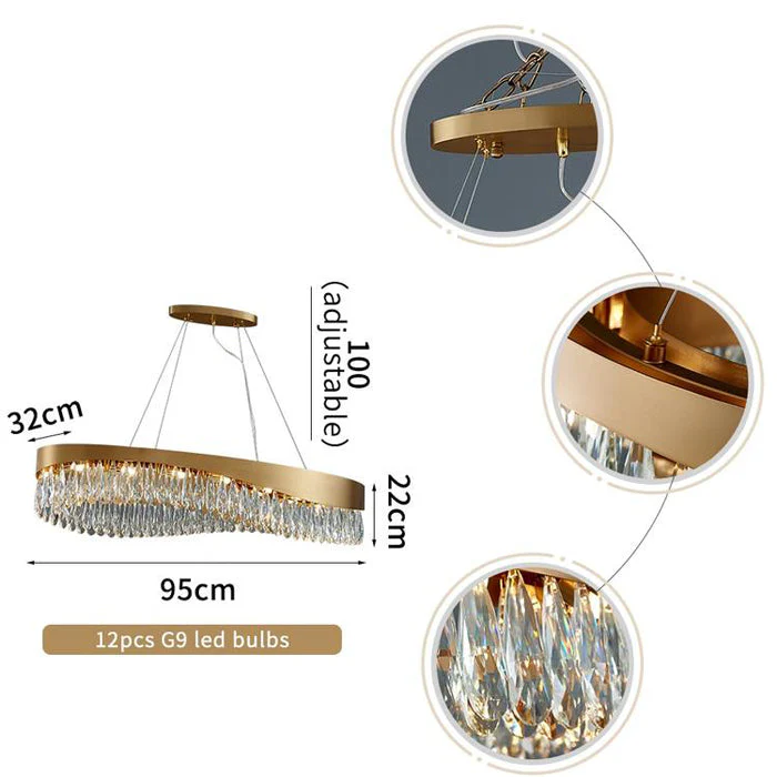 Elma Oval Crystal Chandelier - Image 8