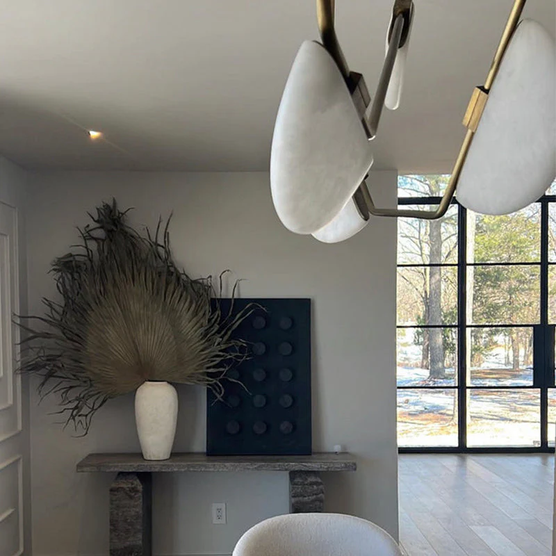 Elliot Alabaster Chandelier, Artistic Modern Chandelier for Bar Area - Image 4