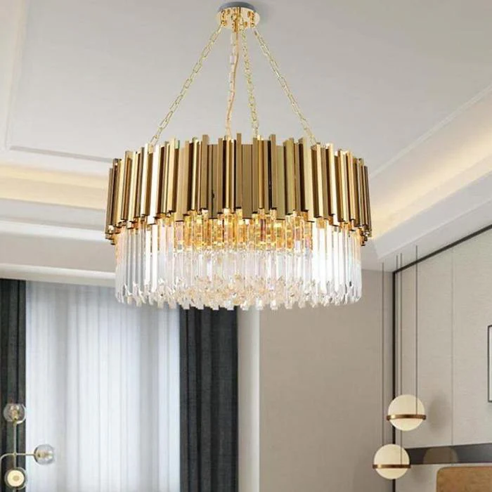 Enoch Gold Plated Round Crystal Chandelier - Image 6