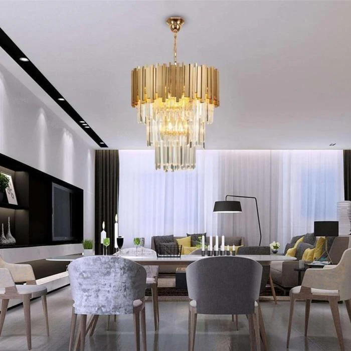 Enoch Three Tier Gold Plated Crystal Chandelier - Image 13
