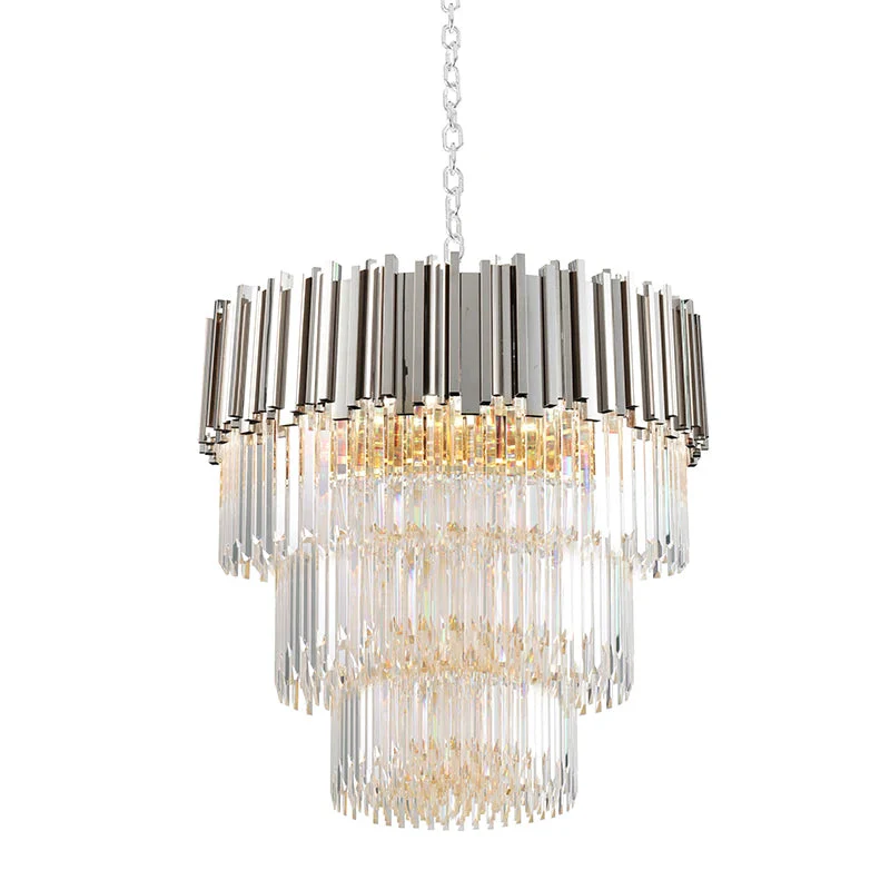 Enoch Three Tier Gold Plated Crystal Chandelier - Image 17